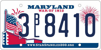 MD license plate 3BL8410