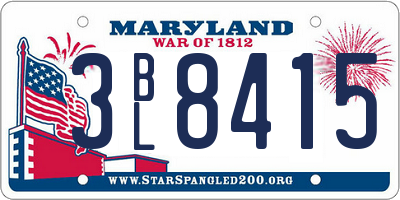 MD license plate 3BL8415