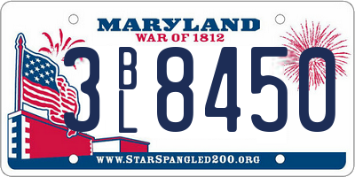 MD license plate 3BL8450