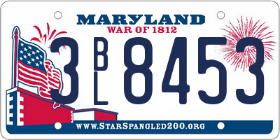 MD license plate 3BL8453