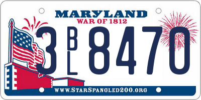 MD license plate 3BL8470