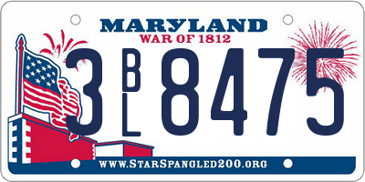 MD license plate 3BL8475