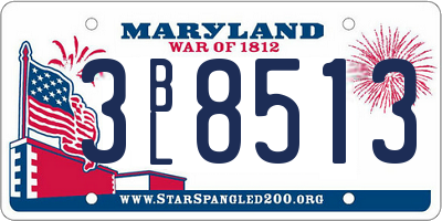 MD license plate 3BL8513