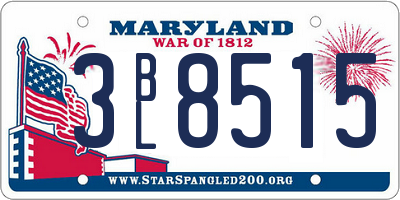 MD license plate 3BL8515