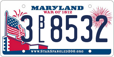 MD license plate 3BL8532