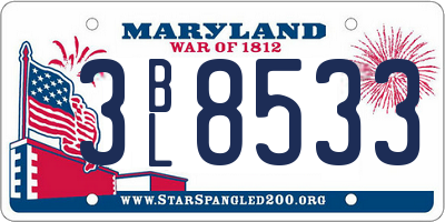 MD license plate 3BL8533