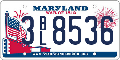 MD license plate 3BL8536