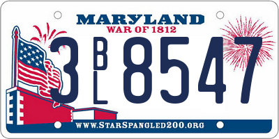 MD license plate 3BL8547