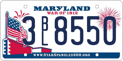 MD license plate 3BL8550