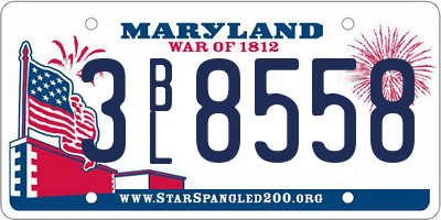 MD license plate 3BL8558