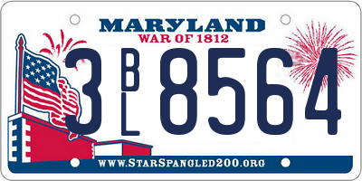 MD license plate 3BL8564
