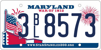 MD license plate 3BL8573