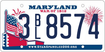 MD license plate 3BL8574