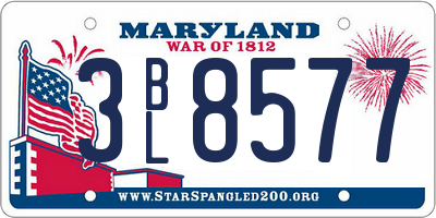 MD license plate 3BL8577