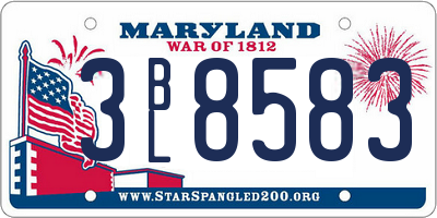 MD license plate 3BL8583