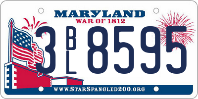 MD license plate 3BL8595