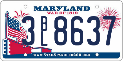 MD license plate 3BL8637
