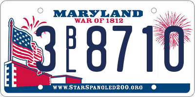 MD license plate 3BL8710