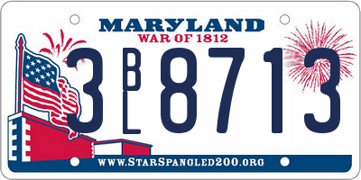 MD license plate 3BL8713