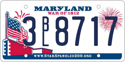 MD license plate 3BL8717
