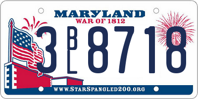 MD license plate 3BL8718