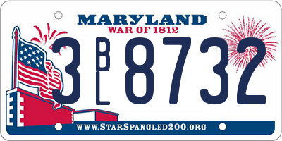 MD license plate 3BL8732