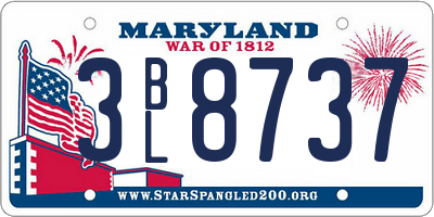 MD license plate 3BL8737