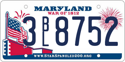 MD license plate 3BL8752
