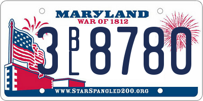 MD license plate 3BL8780
