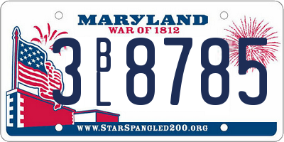MD license plate 3BL8785