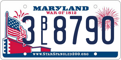MD license plate 3BL8790