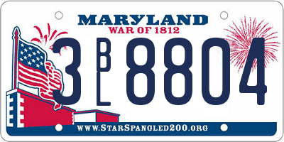 MD license plate 3BL8804