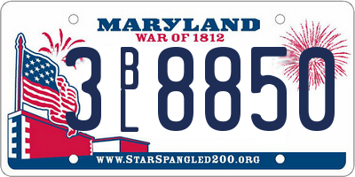 MD license plate 3BL8850