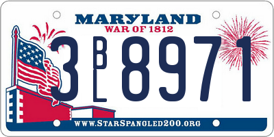 MD license plate 3BL8971