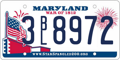 MD license plate 3BL8972