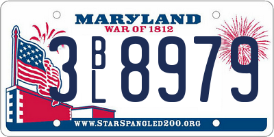 MD license plate 3BL8979