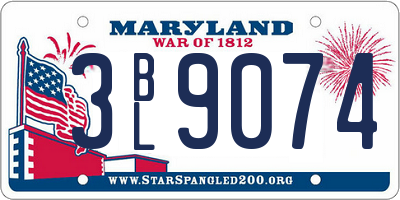 MD license plate 3BL9074