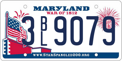 MD license plate 3BL9079