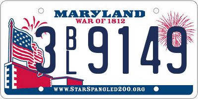 MD license plate 3BL9149