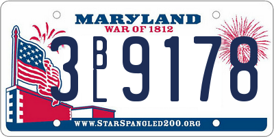 MD license plate 3BL9178