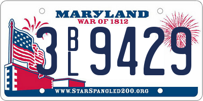 MD license plate 3BL9429