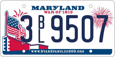 MD license plate 3BL9507