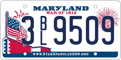 MD license plate 3BL9509