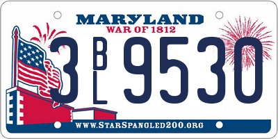 MD license plate 3BL9530