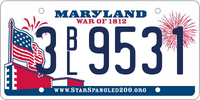 MD license plate 3BL9531
