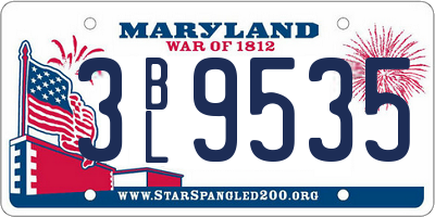 MD license plate 3BL9535