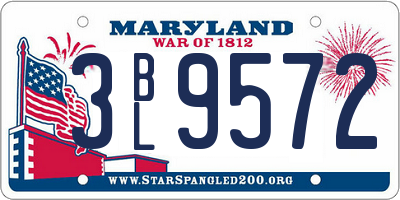 MD license plate 3BL9572
