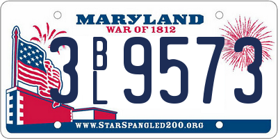MD license plate 3BL9573