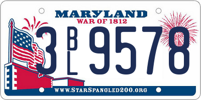 MD license plate 3BL9578