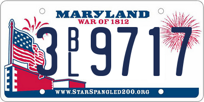 MD license plate 3BL9717